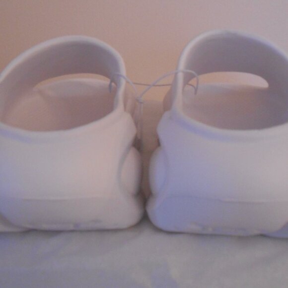 Men's Eva White Chunky Open Toe Slides w/Black Trim-Size 6.5-7-GSLMOLN-NEW - Picture 3 of 6